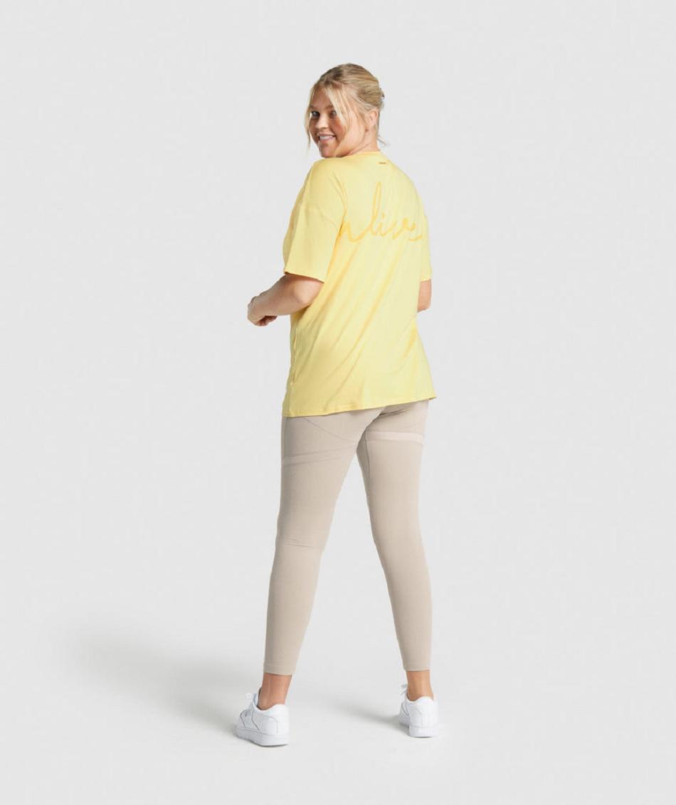 T Shirts Gymshark Whitney Oversized Mujer Amarillo | CO 2259QMA